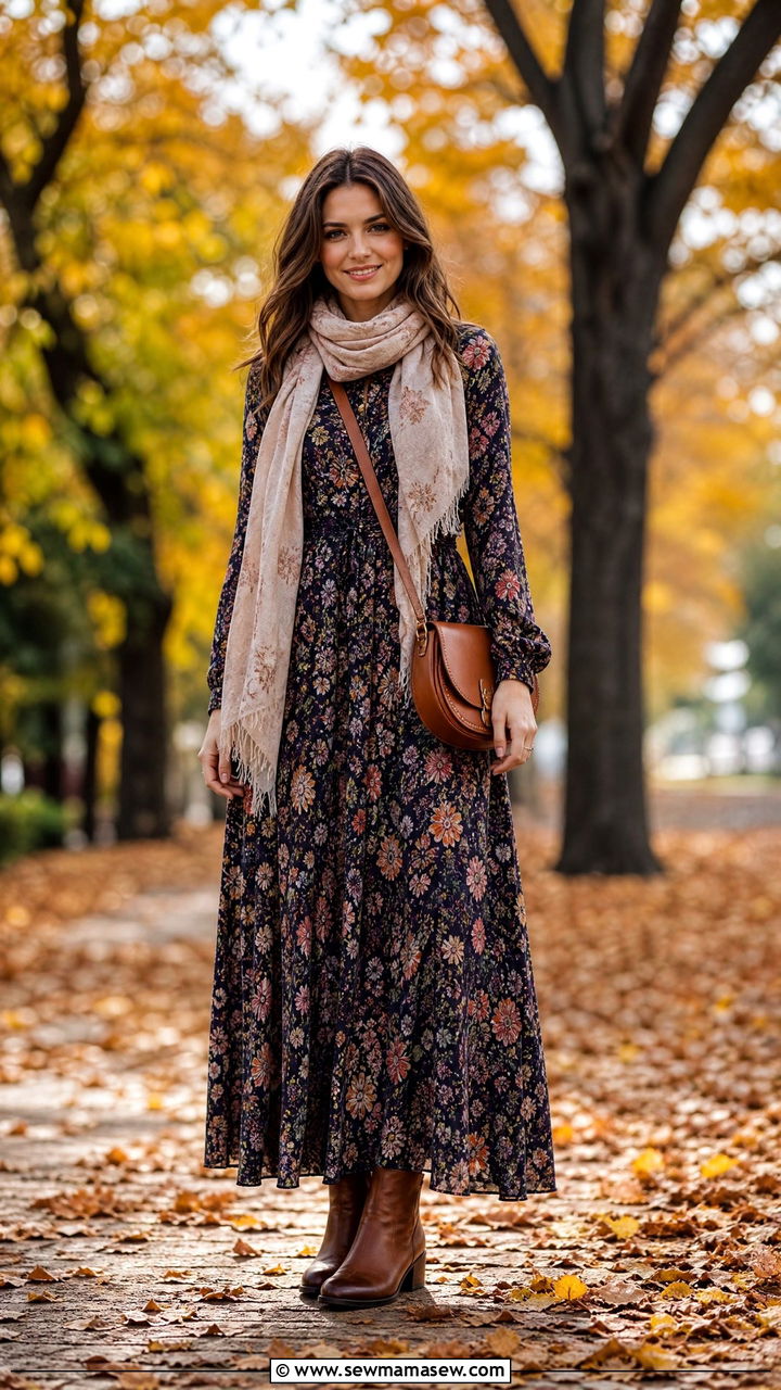 Maxi Dress With Ankle Boots - 30 Modest outfit ideas with maxi dress