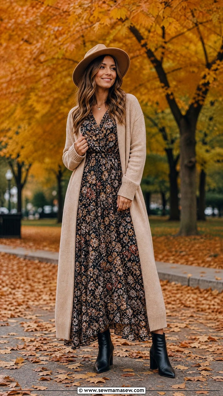 Maxi Dress With Ankle Boots - 35 how to style maxi dress