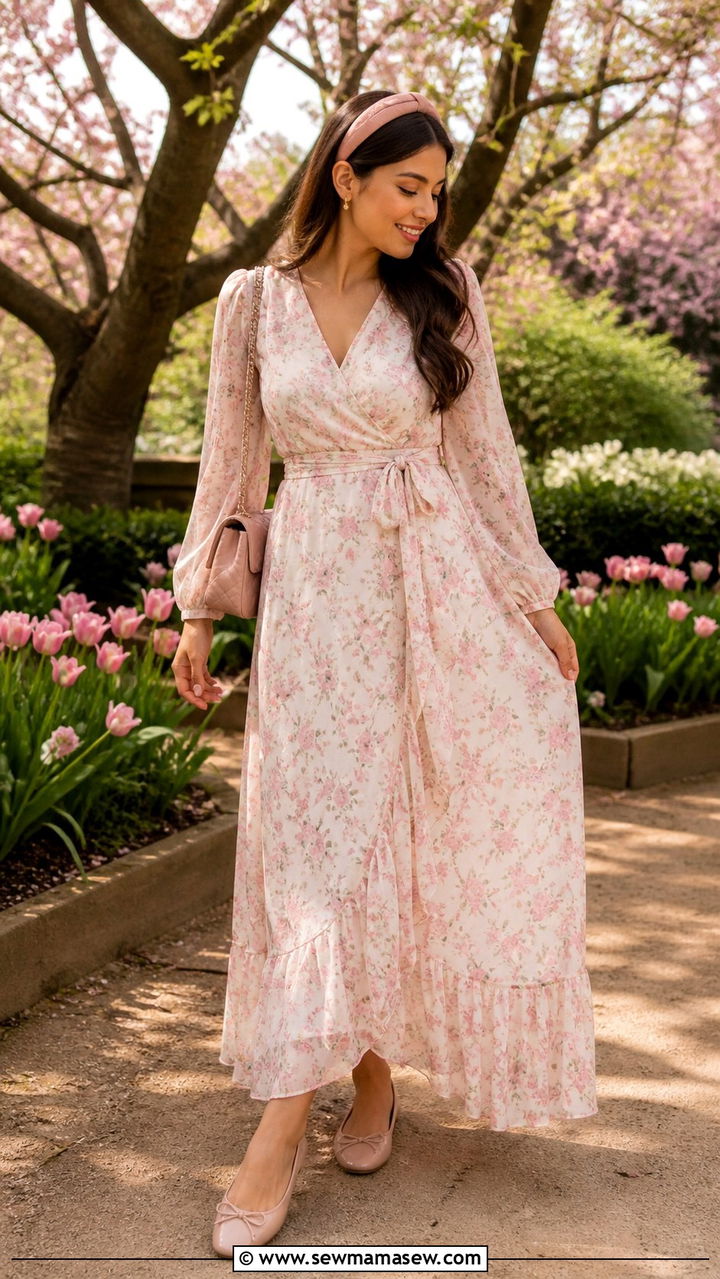 Maxi Dress With Ballet Flats - 40 cute maxi dress outfits