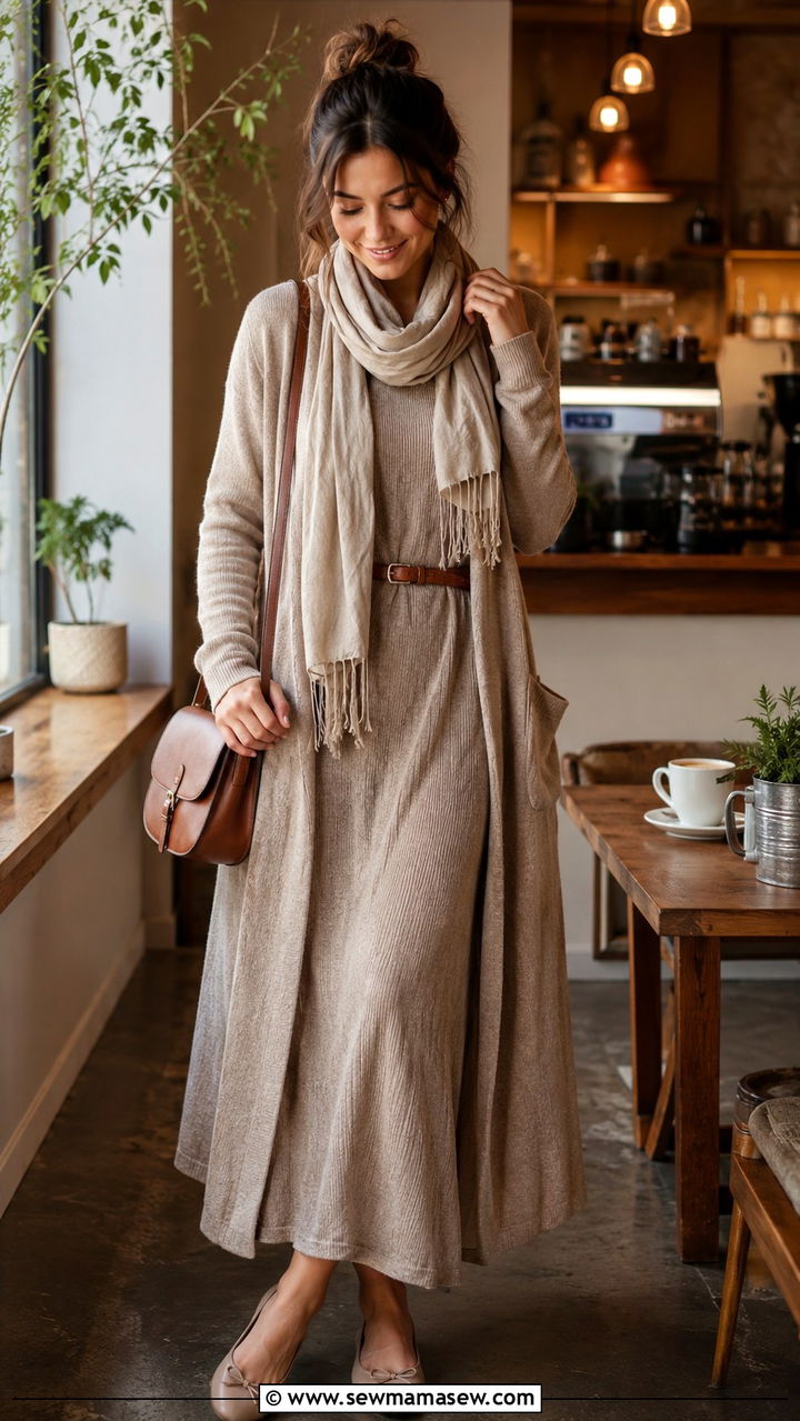 Maxi Dress With Belt And Cardigan - 30 Maxi dress with a belt outfit ideas