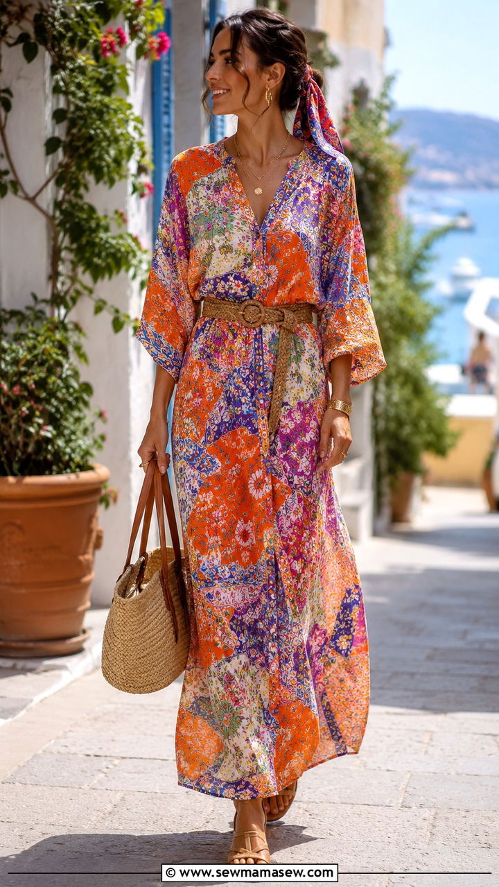 Maxi Dress With Belt For Vacation Outfit - 30 Maxi dress with a belt outfit ideas