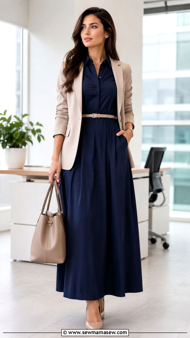 Maxi Dress With Belt For Work Outfit - 30 Maxi dress with a belt outfit ideas