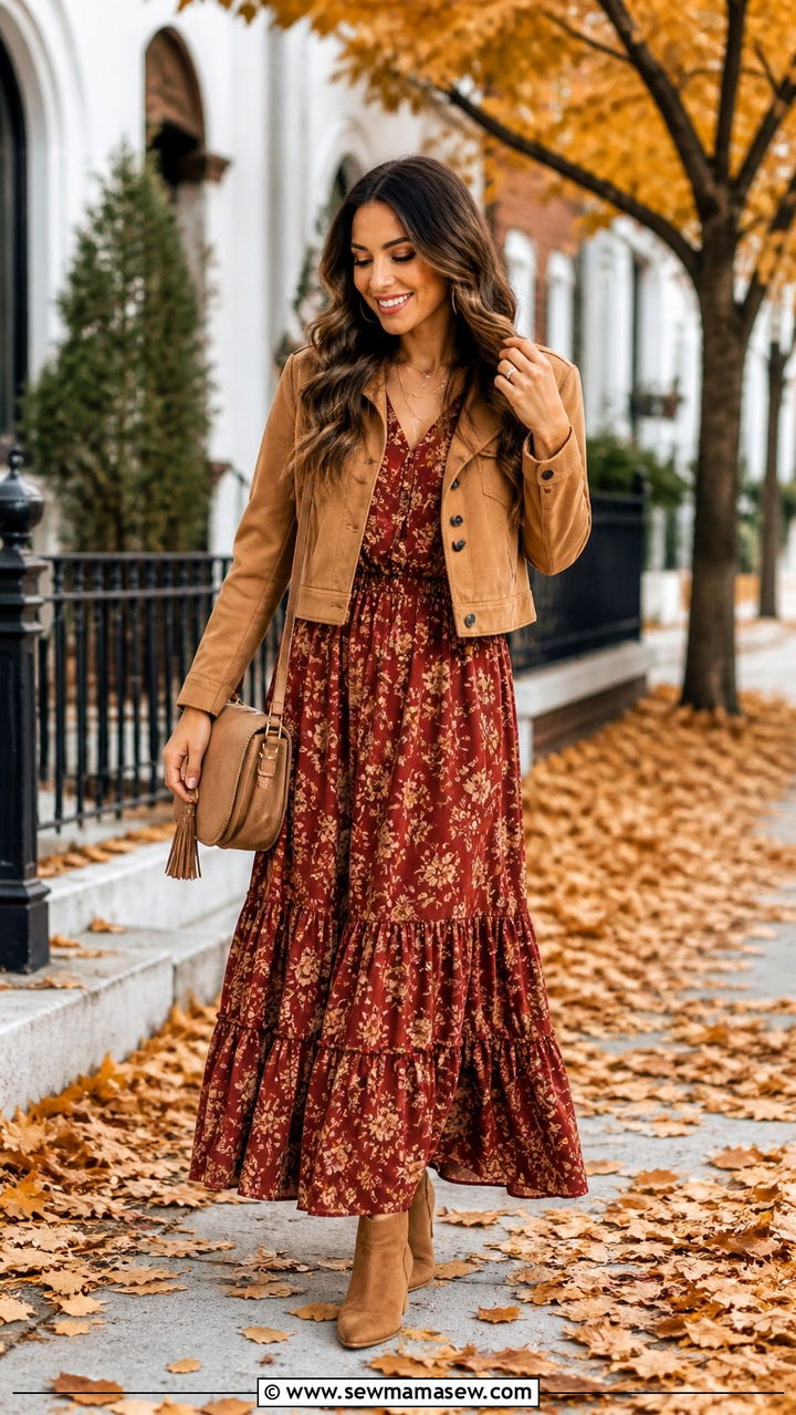 Maxi Dress With Boots Outfit For Fall - 40 maxi dress outfit ideas
