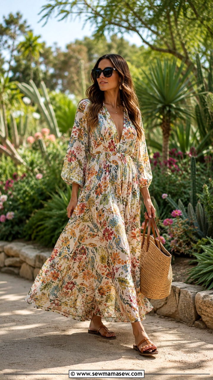 Maxi Dress With Bug Eye Sunglasses Spring - 20 spring outfits with bug eye sunglasses