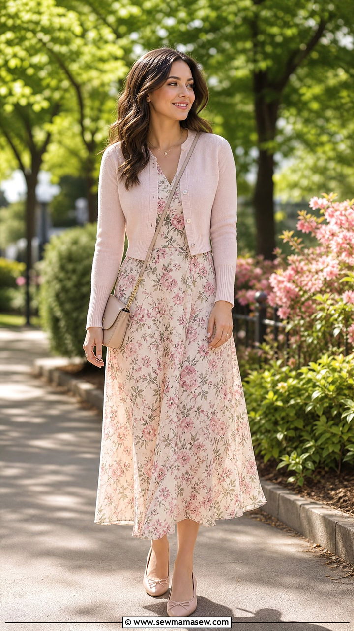 Maxi Dress With Cropped Cardigan Outfit - 35 maxi dress outfits ideas