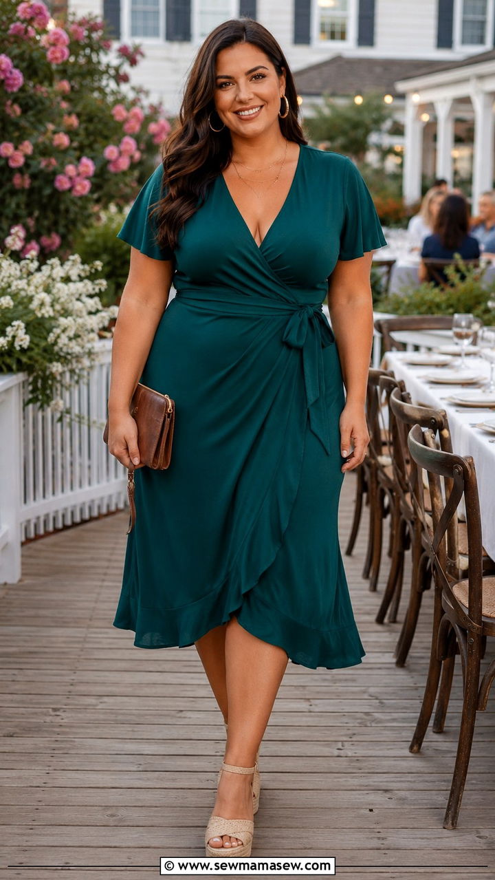 Maxi Dress With Denim Jacket And Flat Sandals - 20 spring outfits for women with wide hips