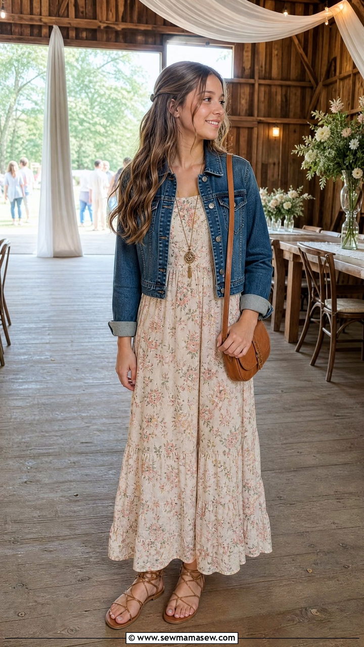 Maxi Dress With Denim Jacket Wedding Guest - 25 Wedding guest outfit ideas for teen