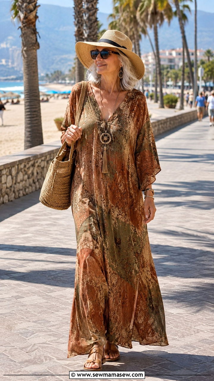 Maxi Dress With Flat Sandals - 30 Tall outfits for women over 60