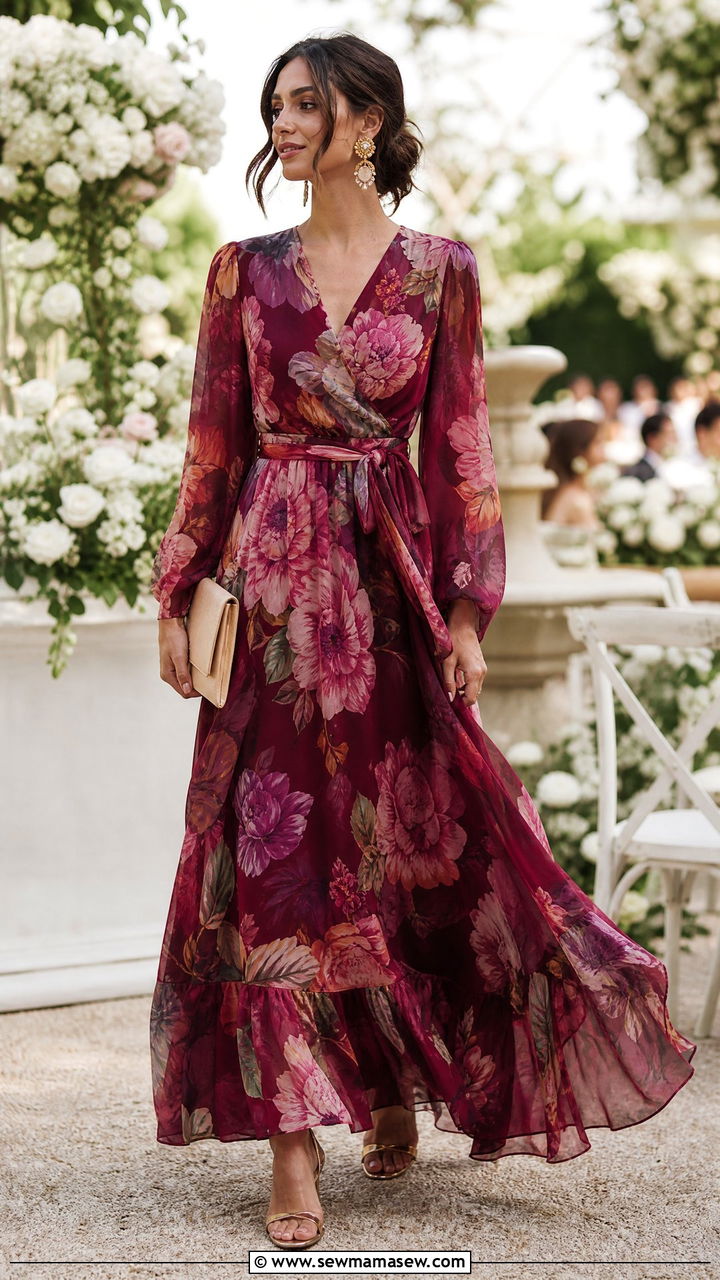 Maxi Dress With Heeled Sandals And Statement Earrings For Wedding Guest - 35 maxi dress outfits for women