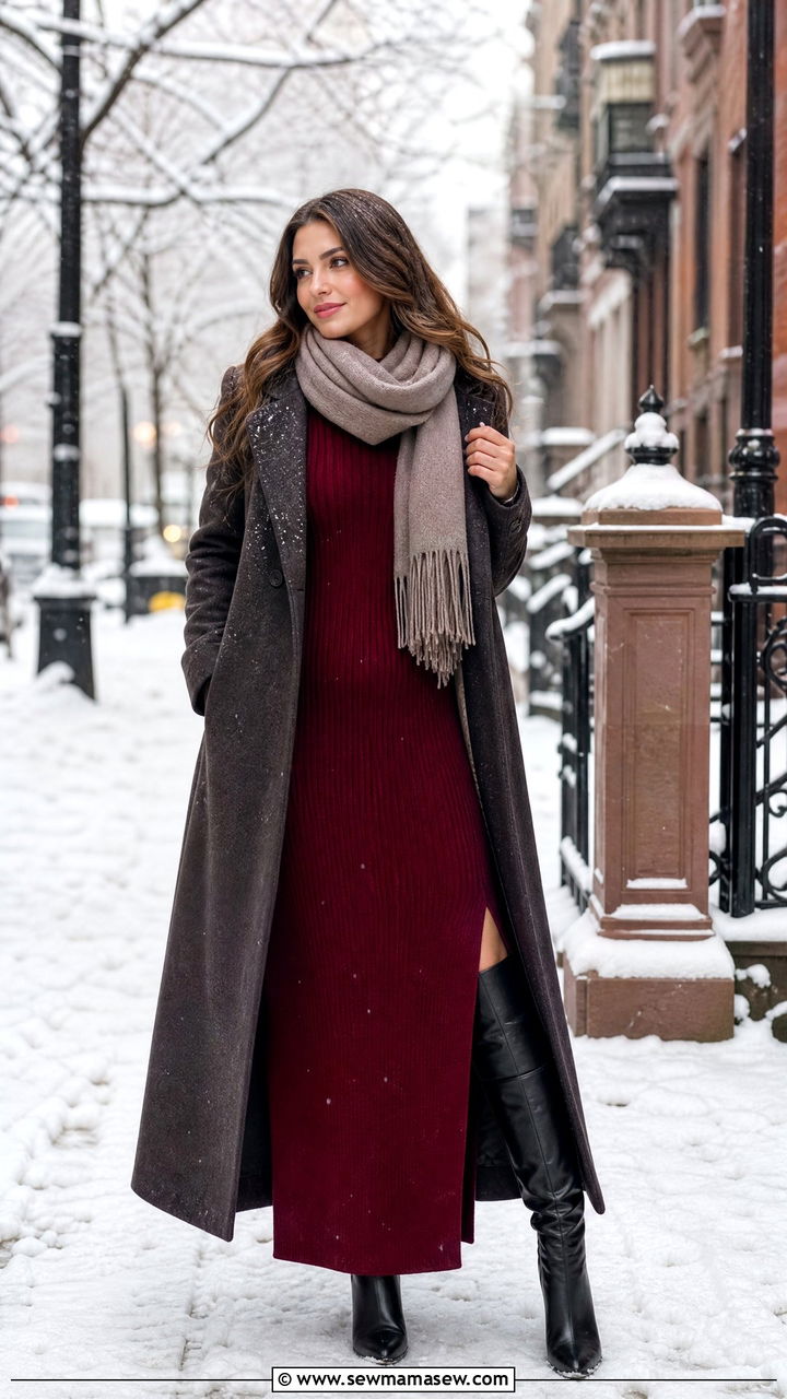 Maxi Dress With Knee High Boots - 35 how to style maxi dress