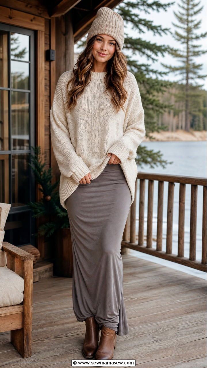 Maxi Dress With Knit Sweater Over - 35 how to style maxi dress