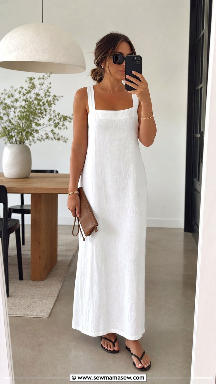 Maxi Dress With Oversized Sunglasses - 35 casual maxi dress outfits