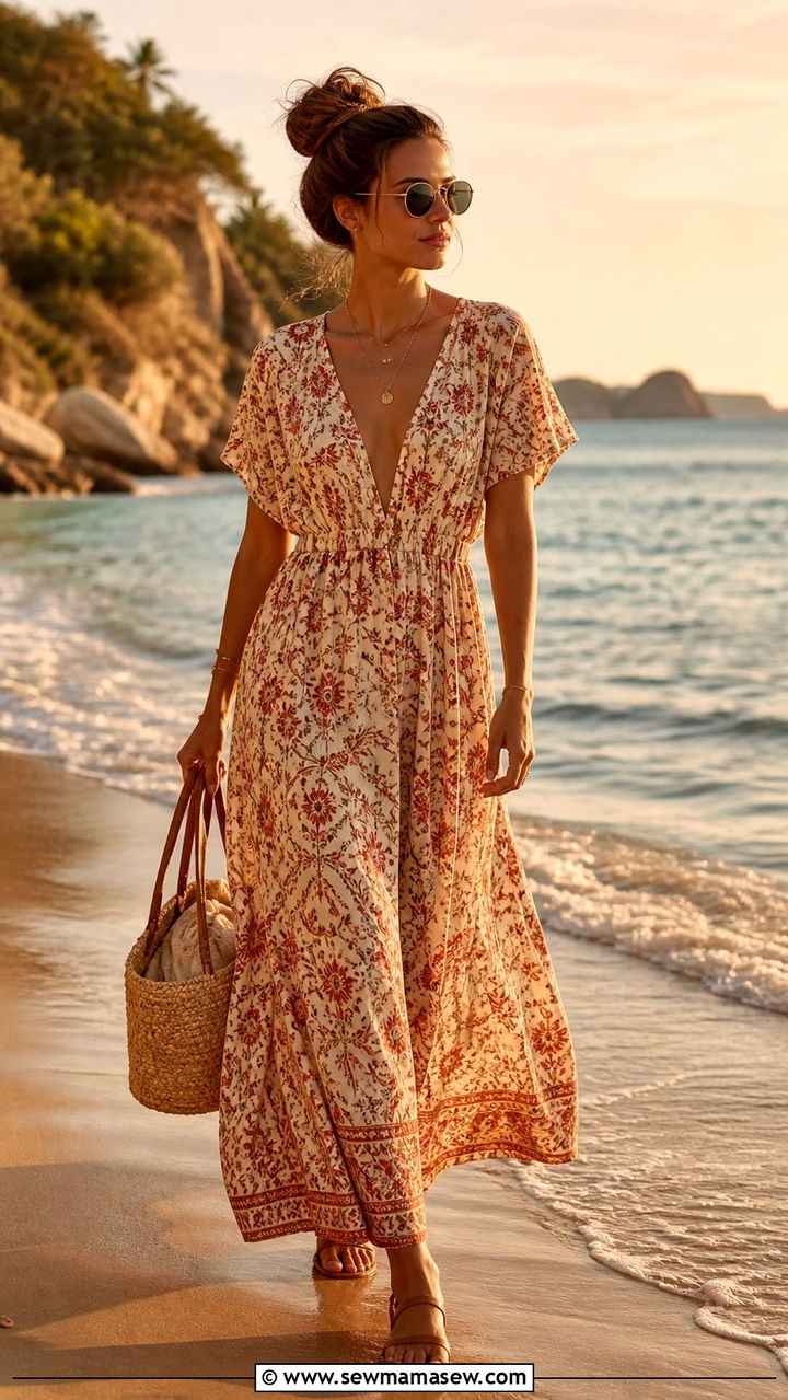 Maxi Dress With Sandals Outfit For Beach Vacation - 40 maxi dress outfit ideas