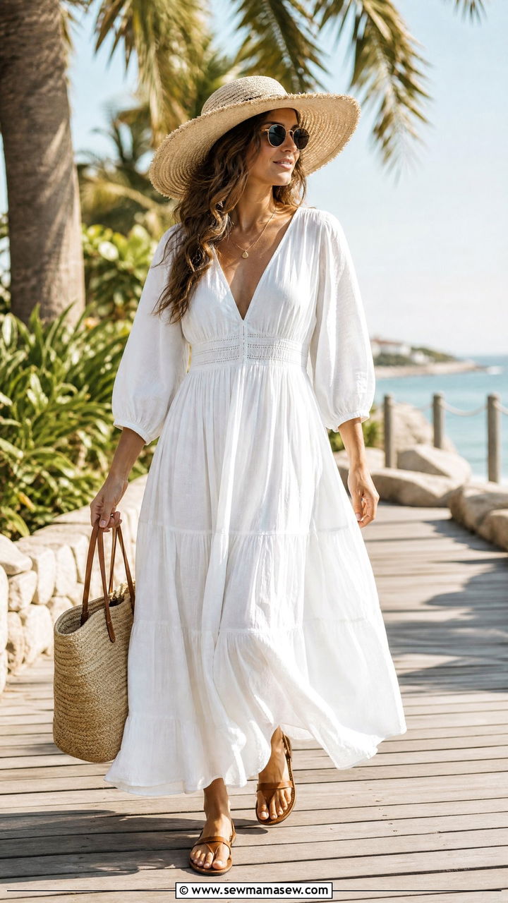 Maxi Dress With Straw Hat - 35 how to style maxi dress