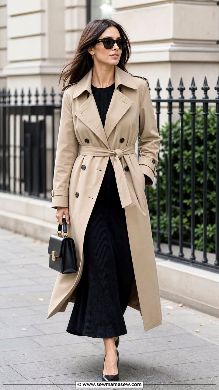Maxi Dress With Trench Coat - 35 how to style maxi dress