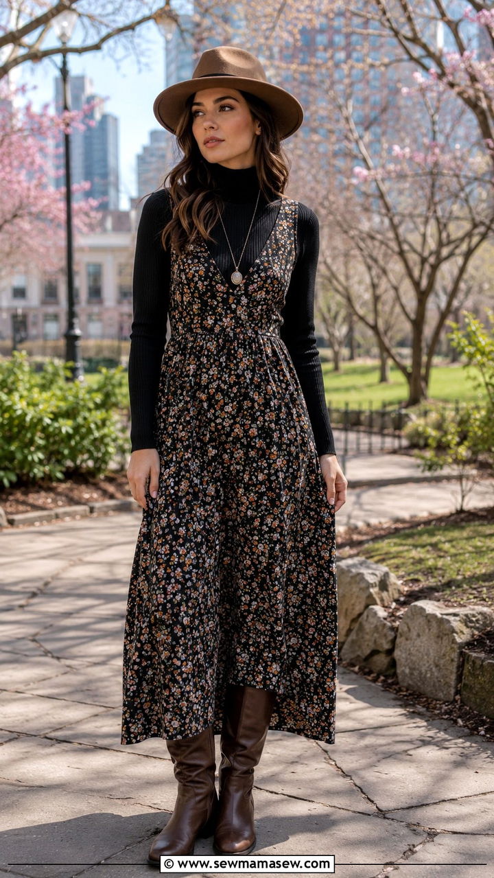 Maxi Dress With Turtleneck Underneath - 30 How to style a maxi dress in spring