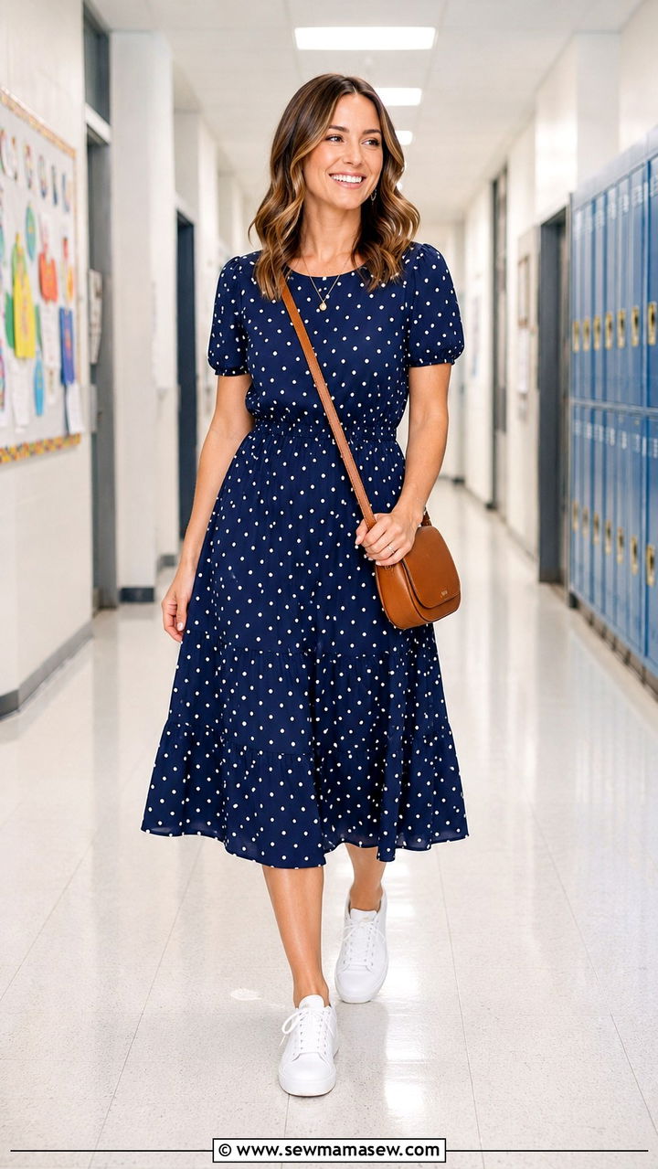 Maxi Dress With Utility Jacket - 30 Teacher outfits with dresses