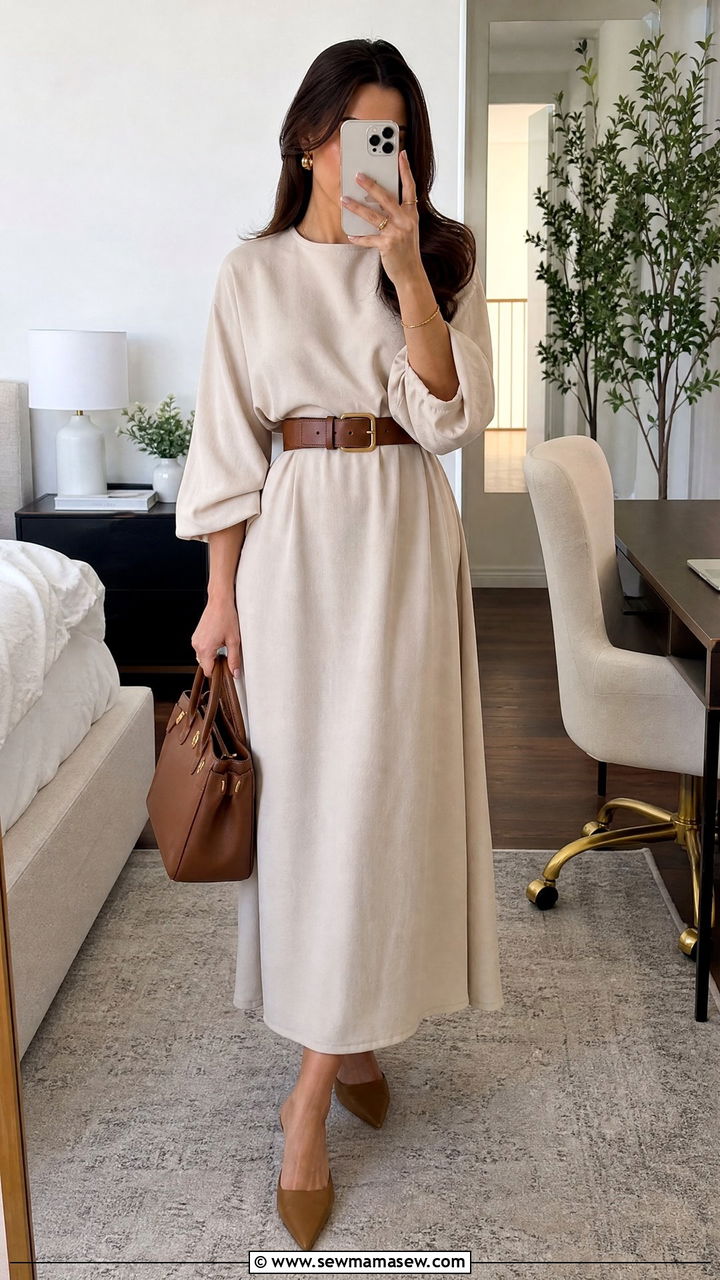 Maxi Dress With a Belt - 35 how to style maxi dress