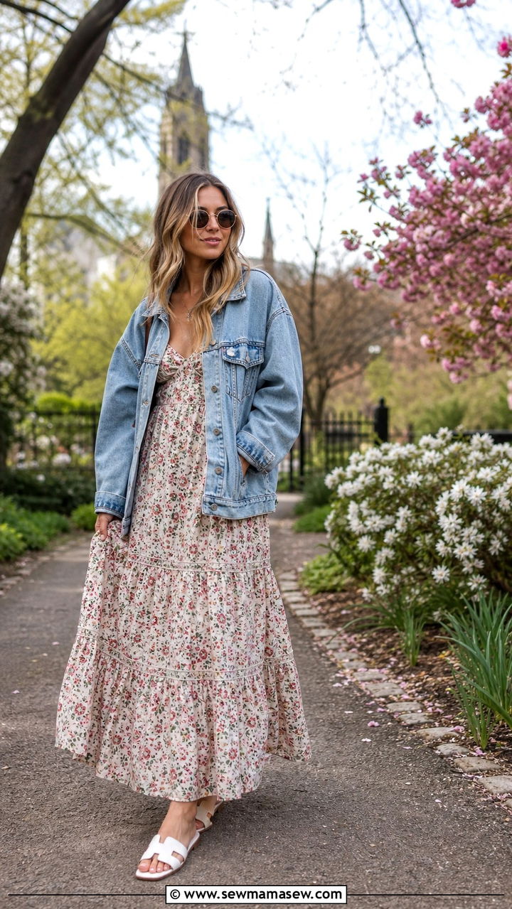 Maxi Dress and Denim Jacket Outfit NYC - 40 New York outfit ideas