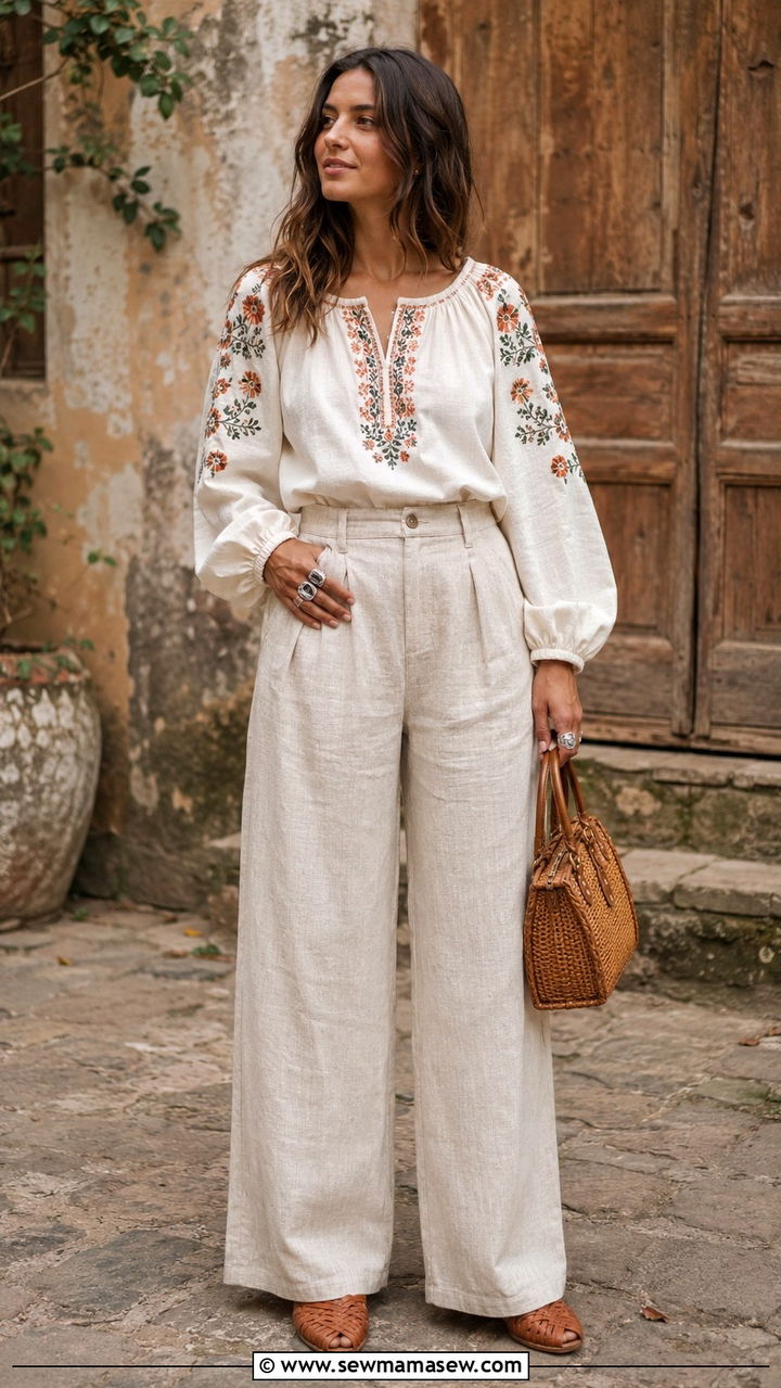 Maxi Dress and Denim Jacket Outfit with Silver Rings - 25 Boho outfit ideas with silver rings
