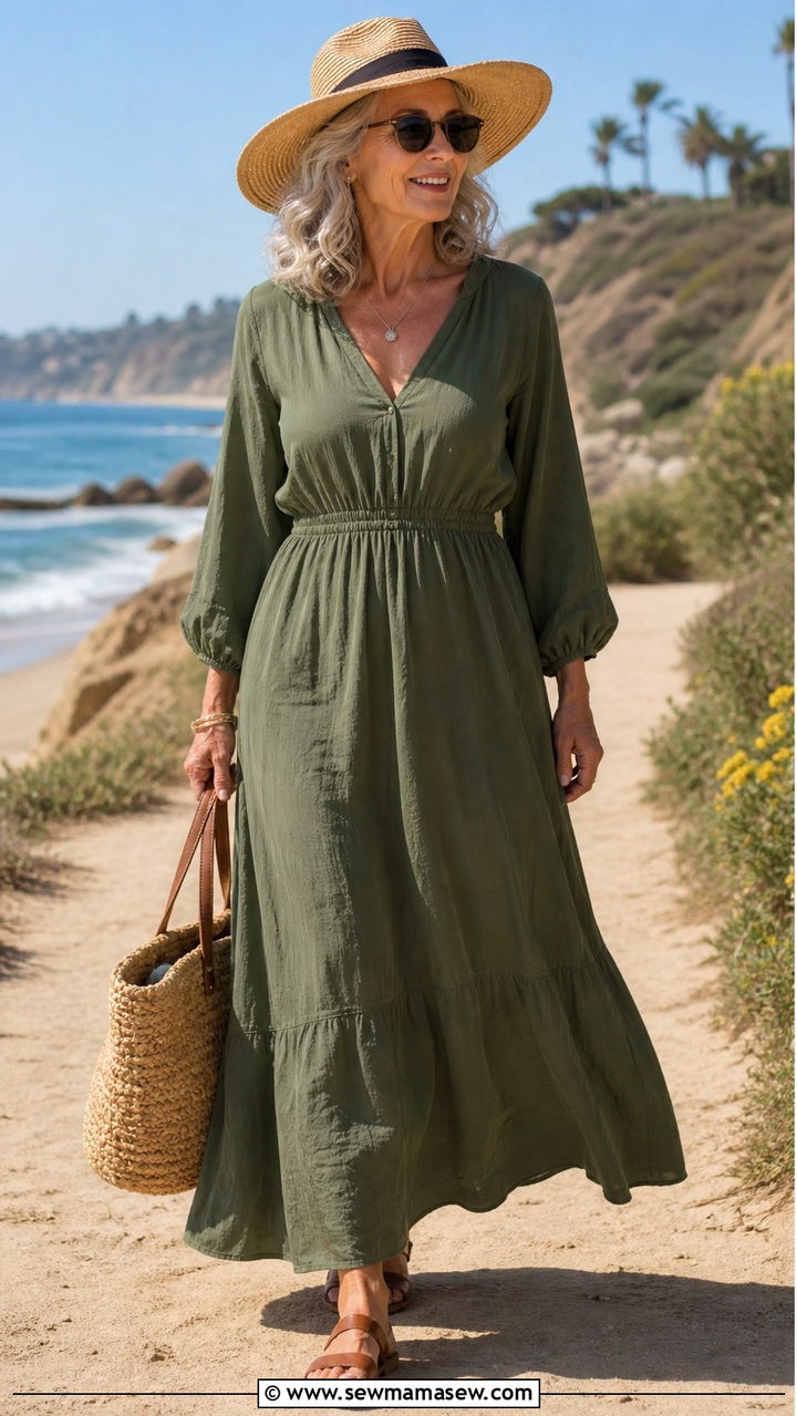 Maxi Dress and Flat Sandals - 40 How to dress in your 50s