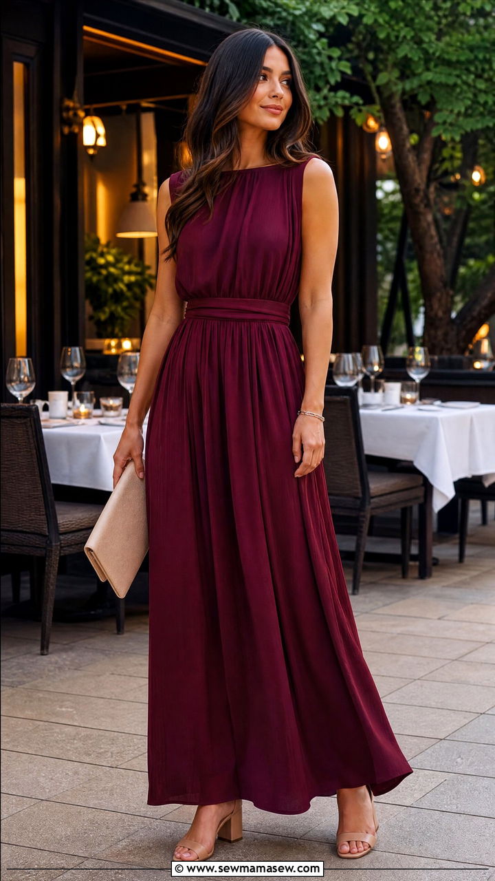 Maxi Dress with Block Heels Outfit - 35 how to style maxi dress outfits
