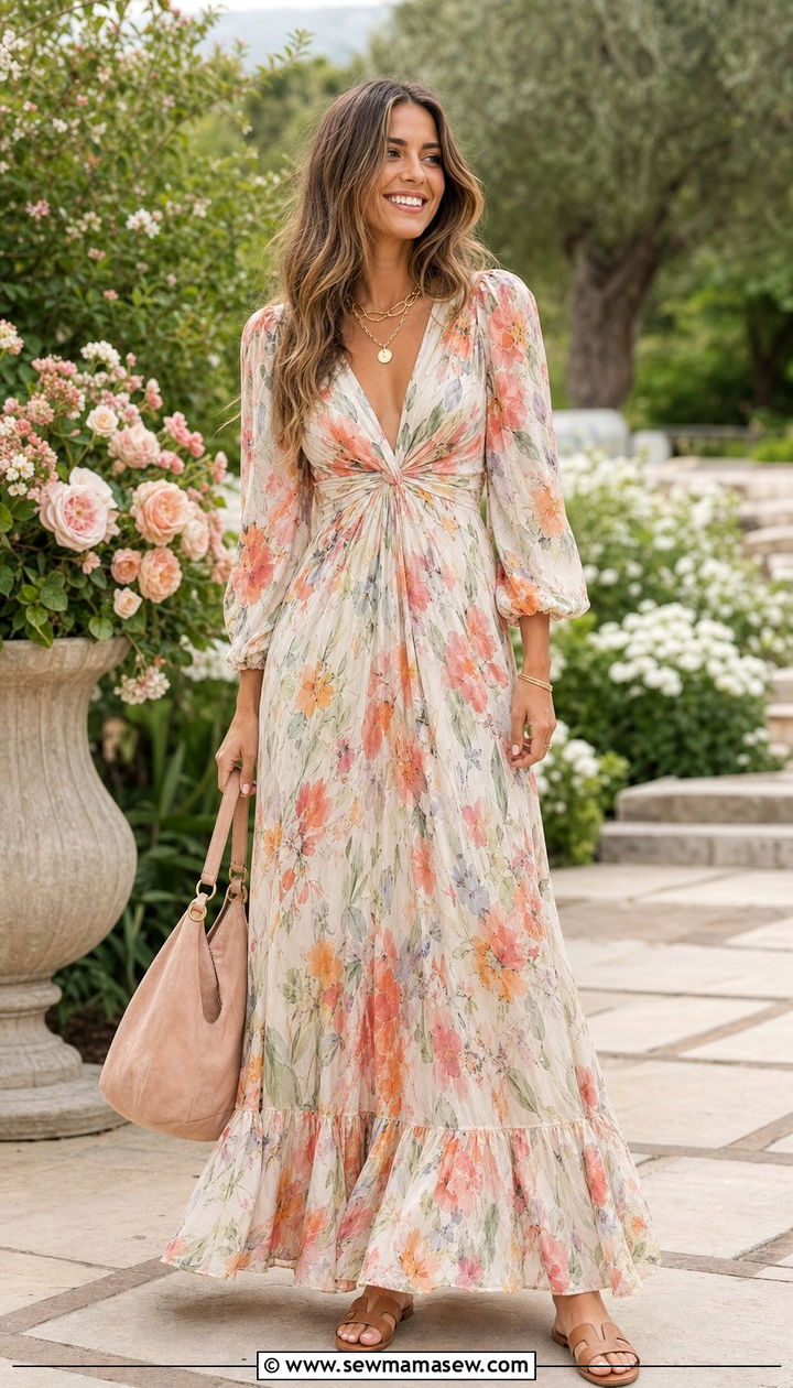 Maxi Dress with Flat Sandals Outfit - 25 Early May outfit ideas