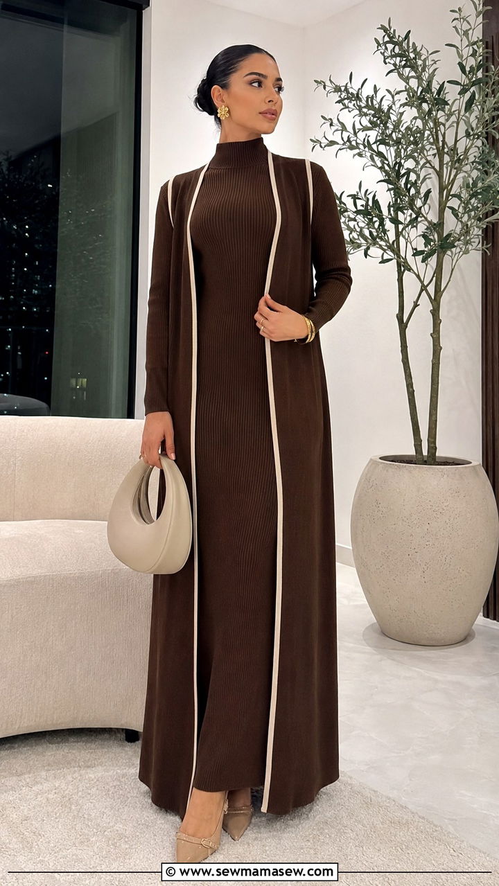 Maxi Dress with Matching Duster Set - 25 Ramadan matching set outfit ideas
