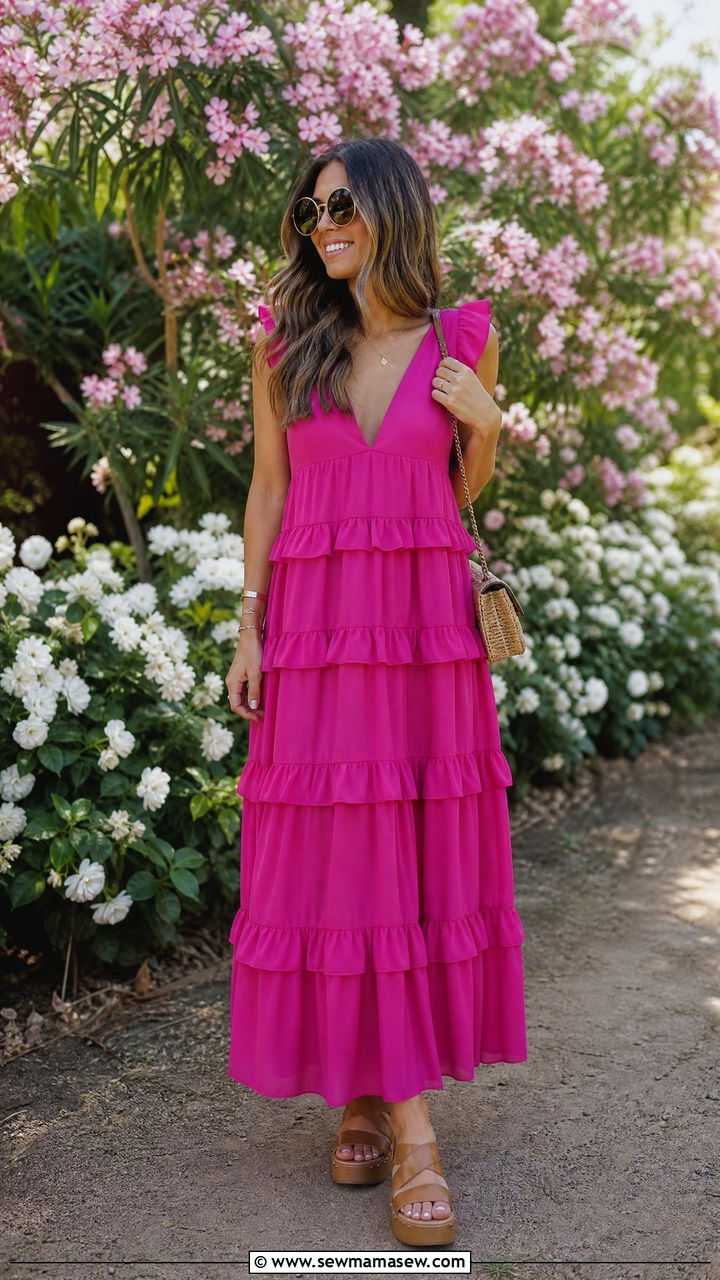 Maxi Dress with Platform Sandals Outfit - 35 how to style maxi dress outfits