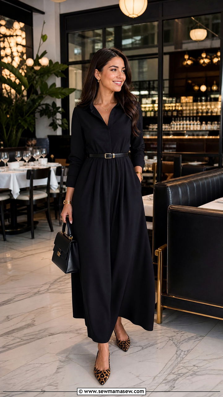 Maxi Dress with Pointed Toe Flats - 35 maxi dress outfits inspo