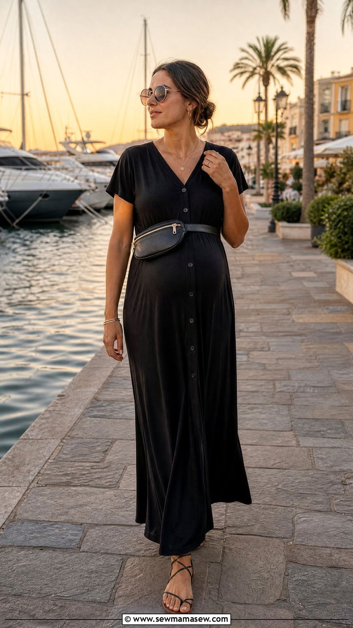 Maxi Dress with Side Slits Maternity - 30 Summer maternity outfit ideas