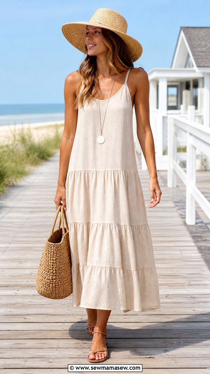 Maxi Dress with Strappy Sandals - 40 Casual summer outfits