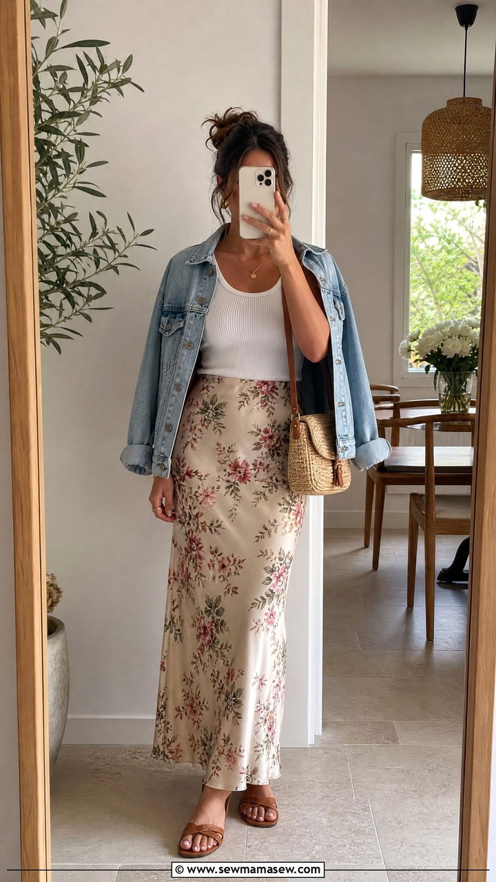 Maxi Skirt And Fitted Tank Combo - 25 casual cute outfits