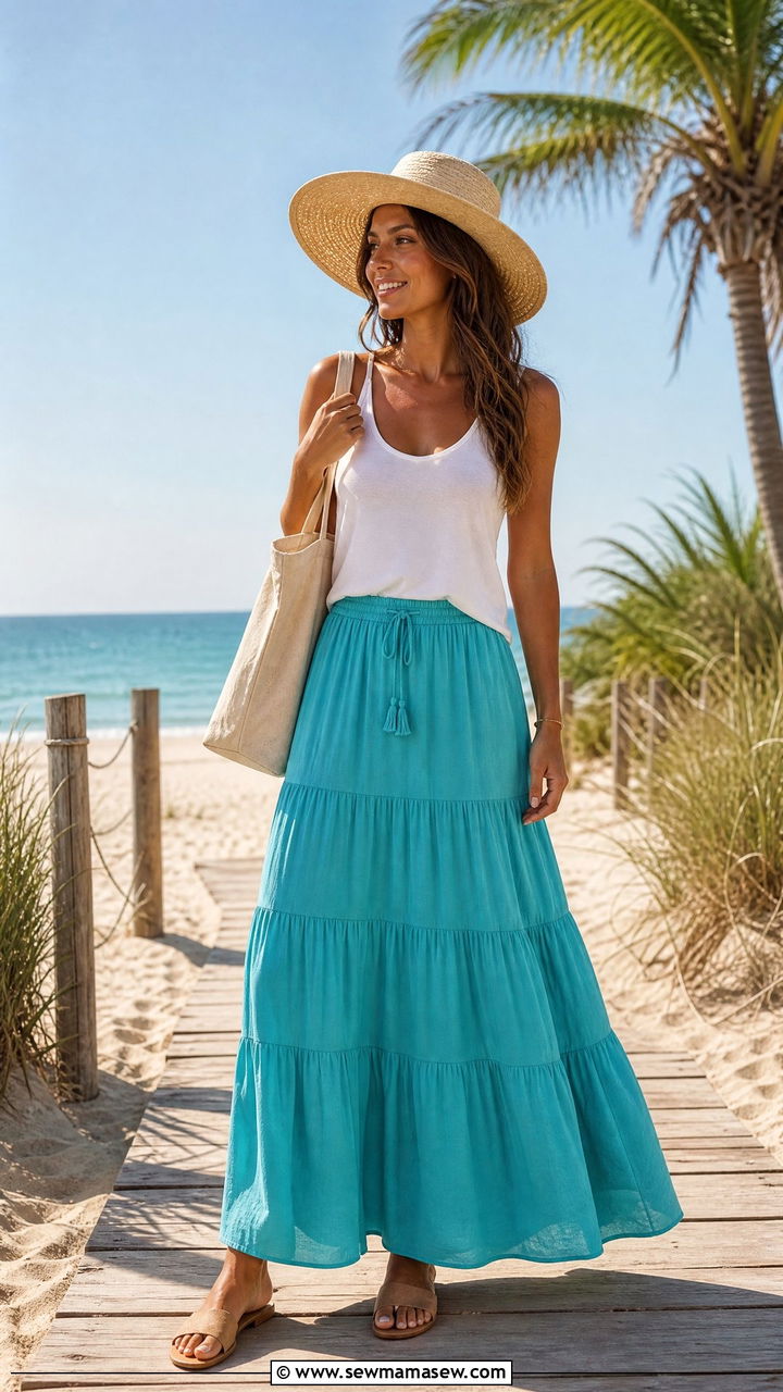Maxi Skirt And Flat Sandals - 35 maxi skirt outfits inspo