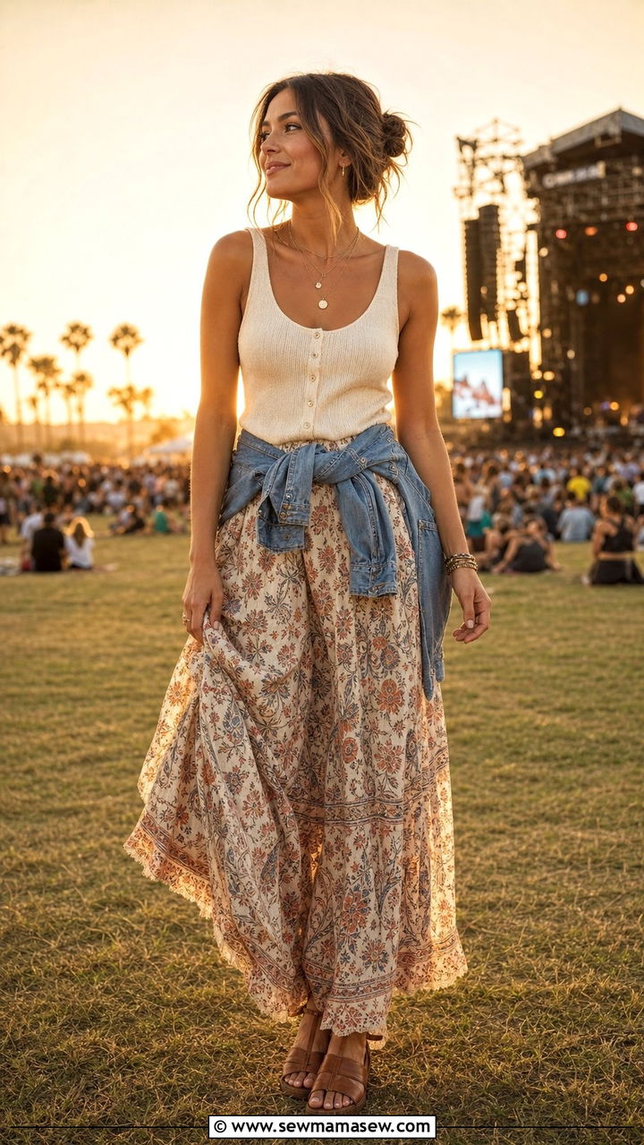 Maxi Skirt Concert Outfit - 25 concert outfits aesthetic
