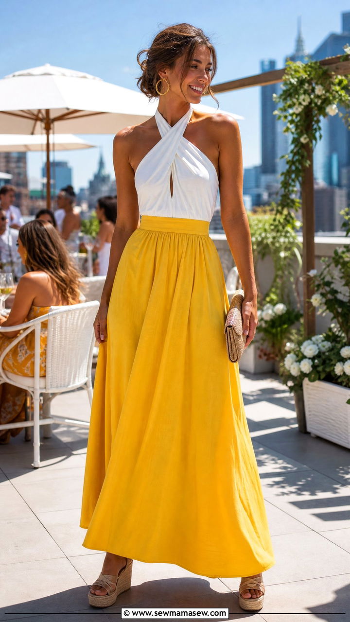 Maxi Skirt With Halter Top - 35 maxi skirt outfits inspo