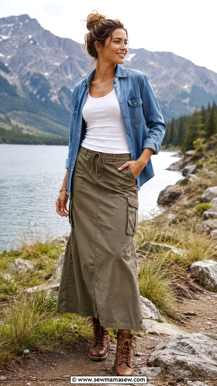 Maxi Skirt With Lace Up Boots Outfit - 30 Maxi skirt outfit ideas with boots