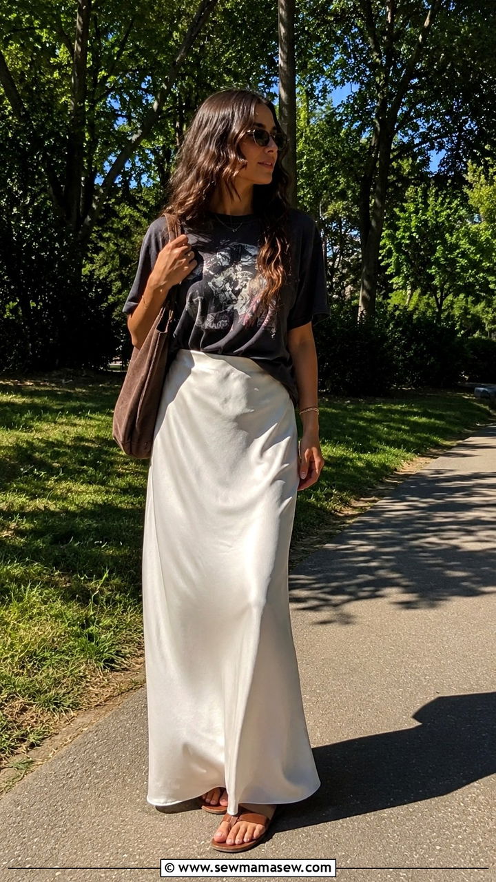 Maxi Skirt and Graphic Tee Outfit - 25 2026 outfits ideas