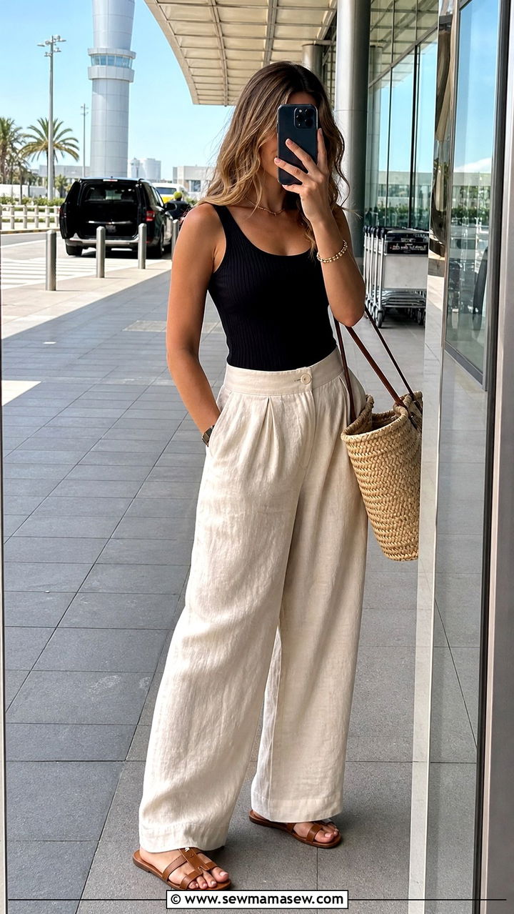 Maxi dress and flat sandals beach vacation outfit - 40 travel outfits for women