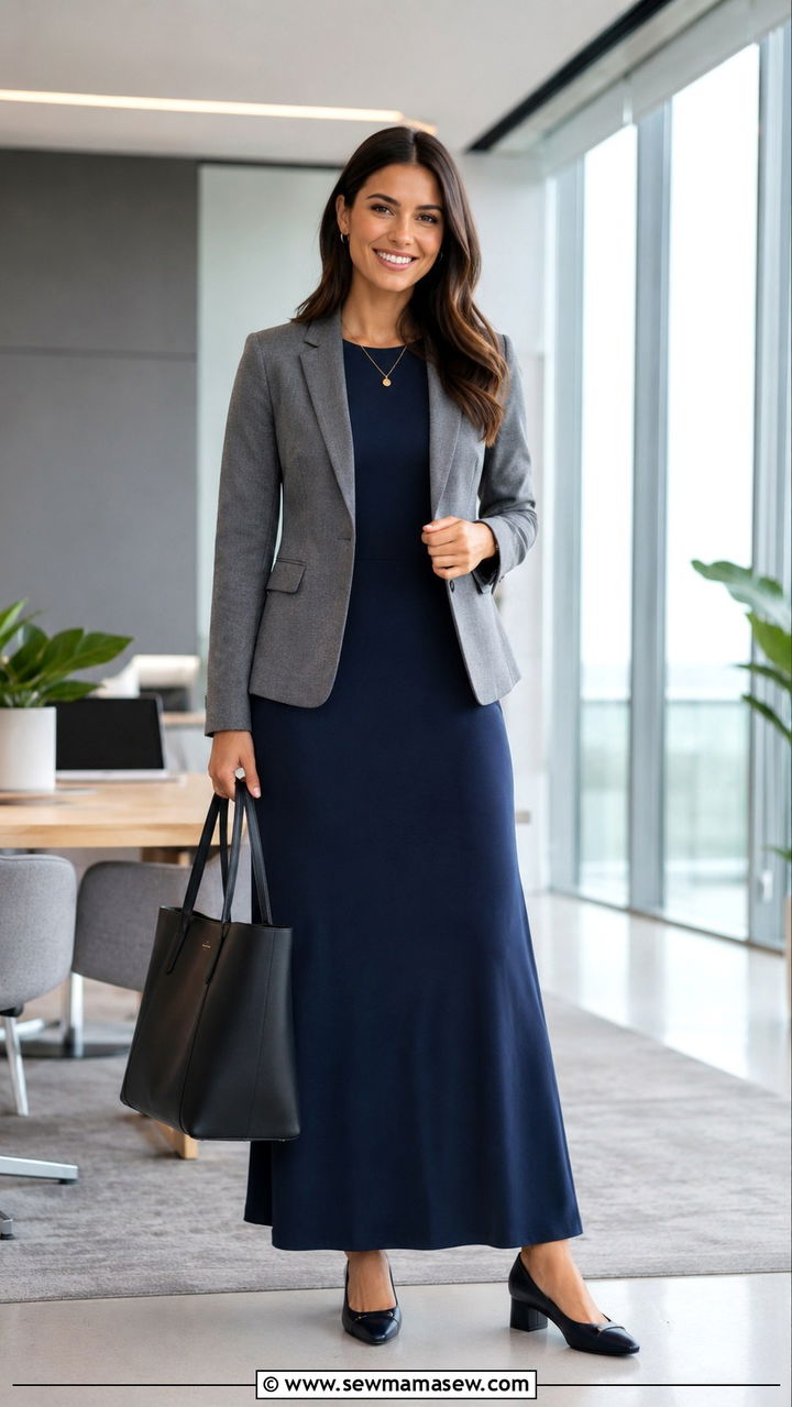 Maxi dress for the office outfit - 30 How to style a maxi dress in summer