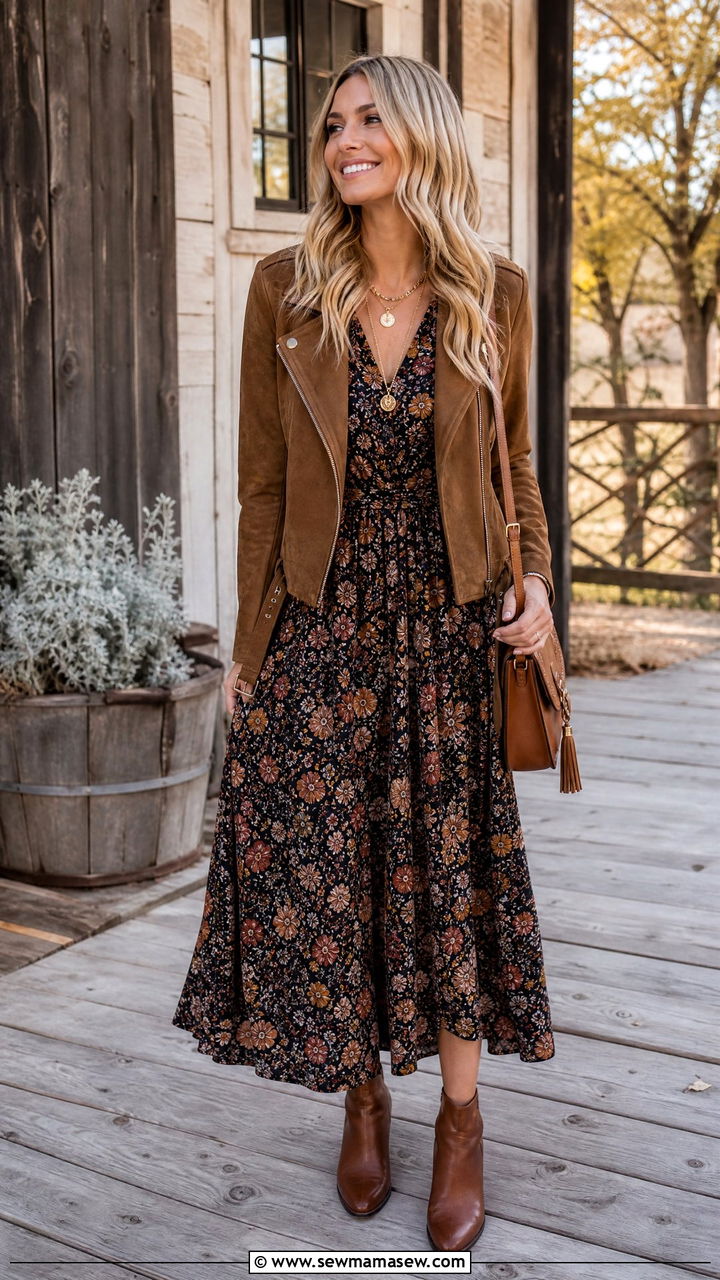 Maxi dress with ankle boots outfit - 35 How to style a maxi dress