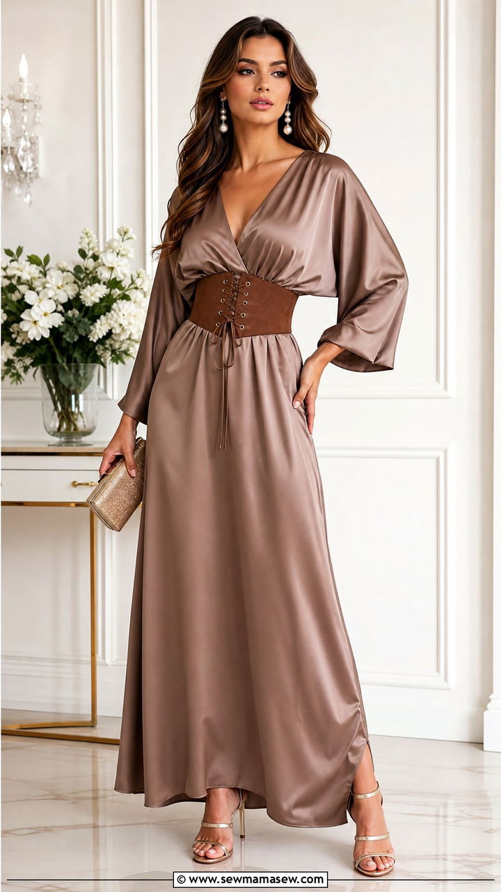 Maxi dress with corset belt and heels - 35 How to style a maxi dress