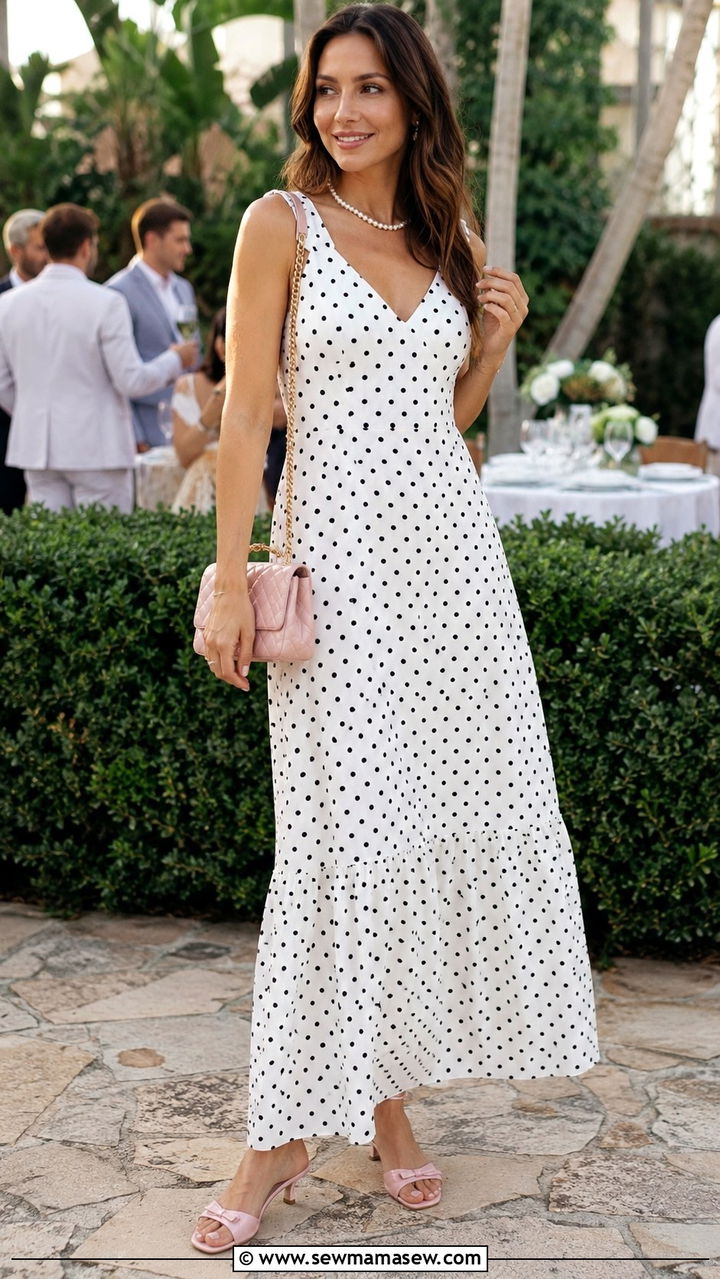 Maxi dress with kitten heel sandals outfit - 30 How to style a maxi dress in summer