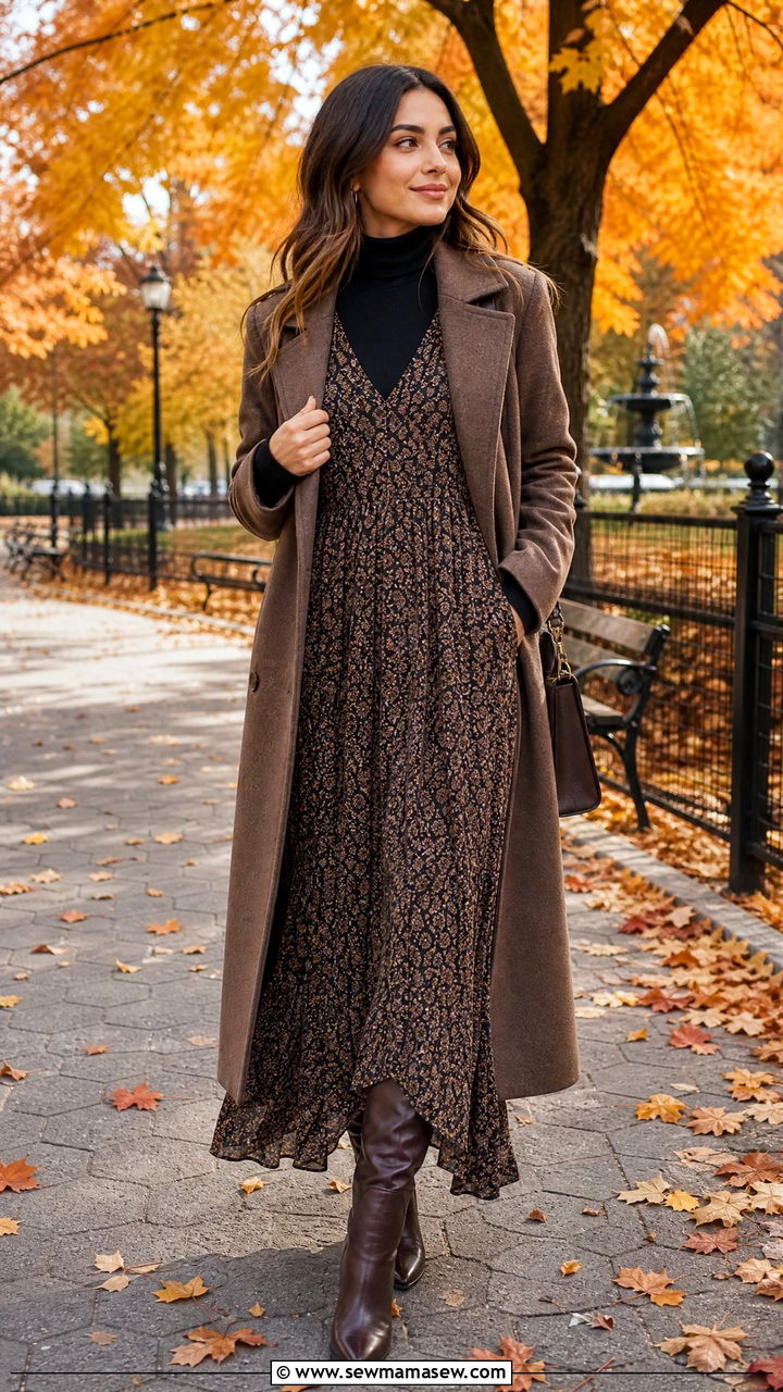 Maxi dress with turtleneck underneath - 35 How to style a maxi dress