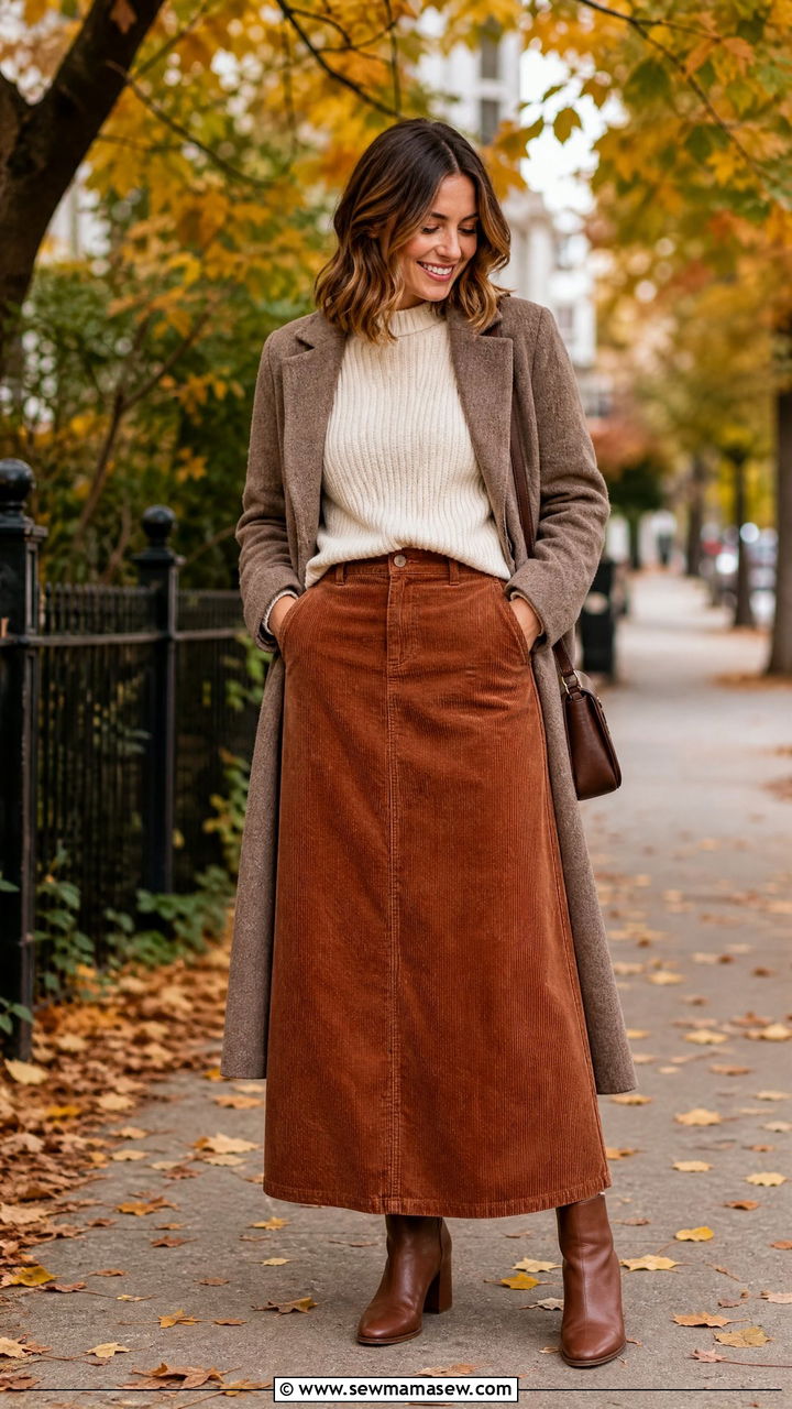 Maxi skirt with ankle boots for fall - 25 chic maxi skirt outfit ideas