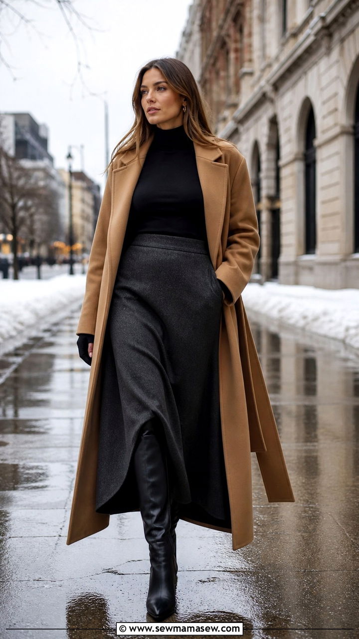 Maxi skirt with knee high boots outfit - 40 maxi skirt outfit ideas