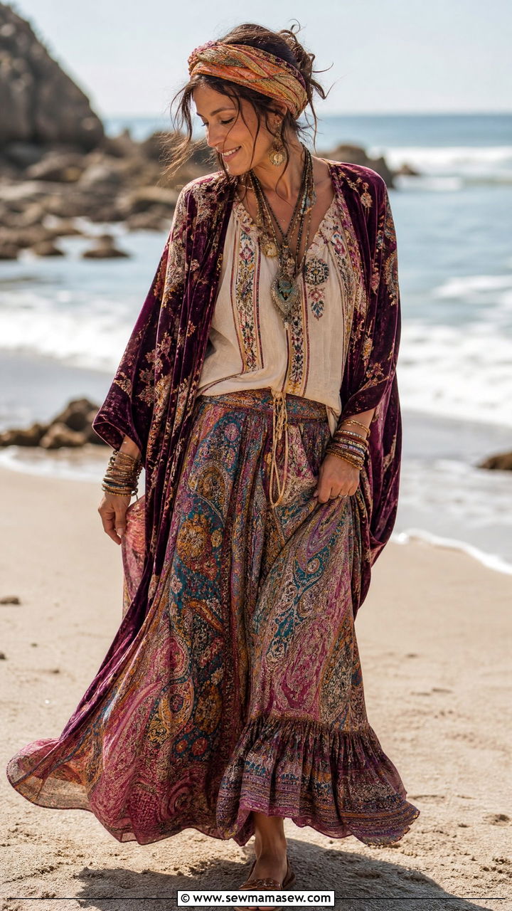Maximalist Bohemian Maxi Skirt Outfit - 25 maximalist outfits inspo