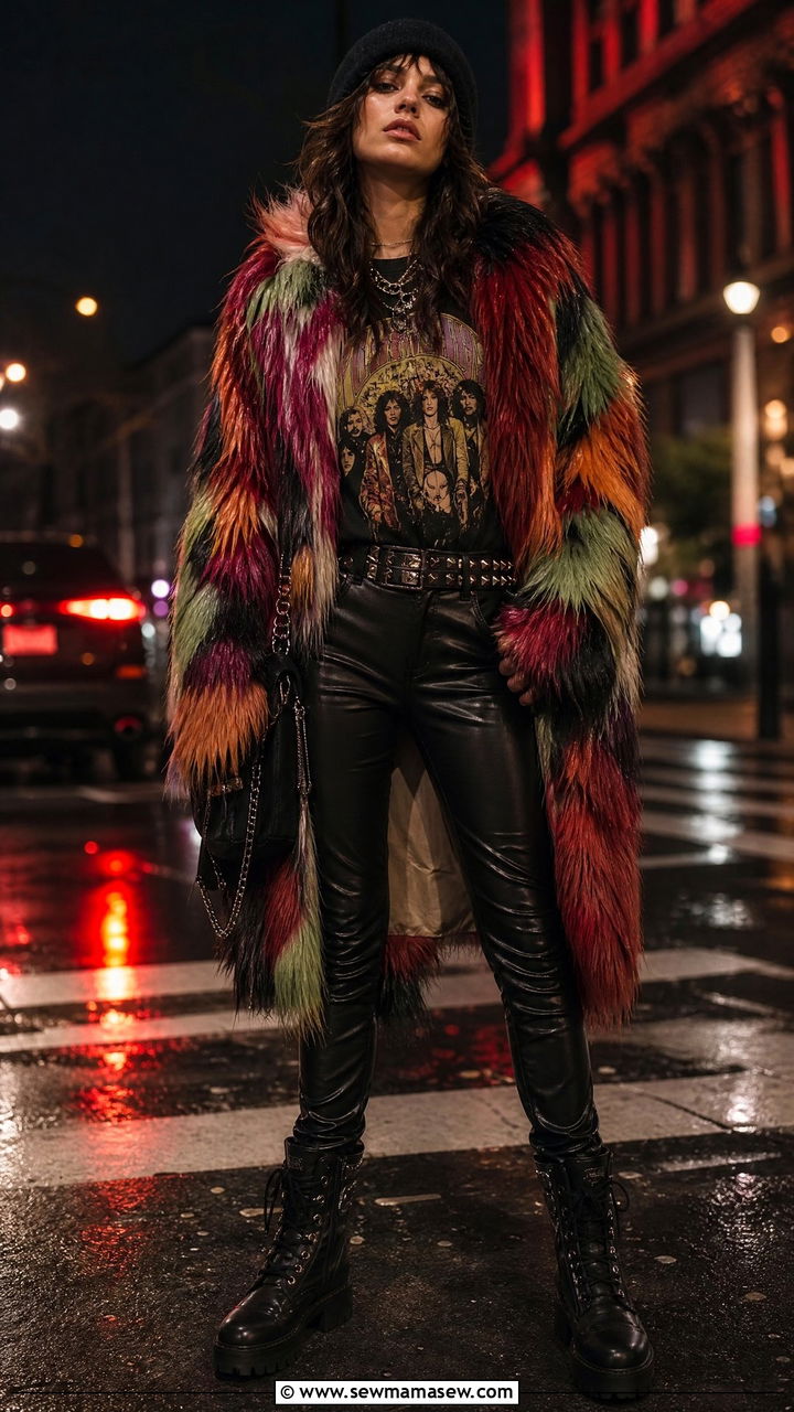 Maximalist Grunge Faux Fur Outfit - 25 maximalist outfits inspo