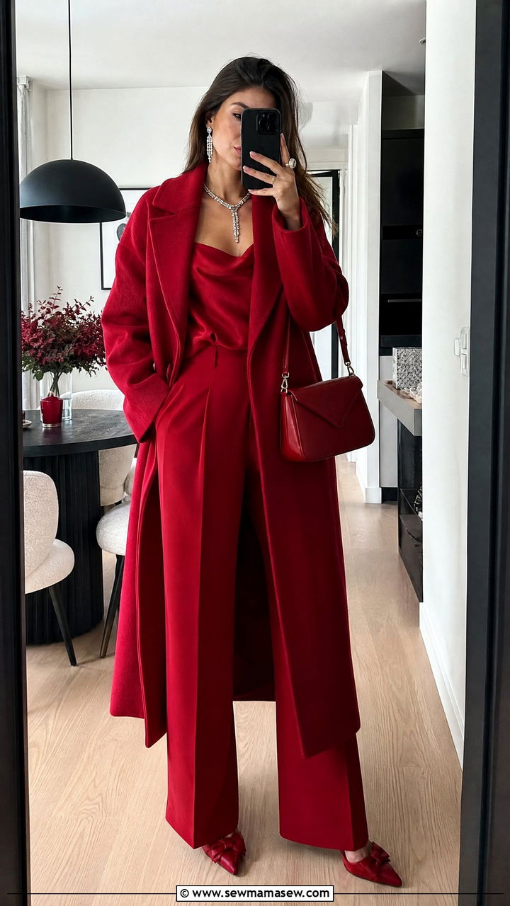 Maximalist Monochrome Red Outfit - 25 maximalist outfits inspo