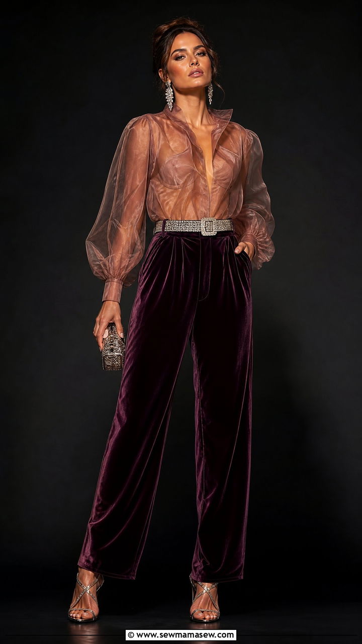 Maximalist Sheer Velvet Evening Outfit - 25 maximalist outfits inspo